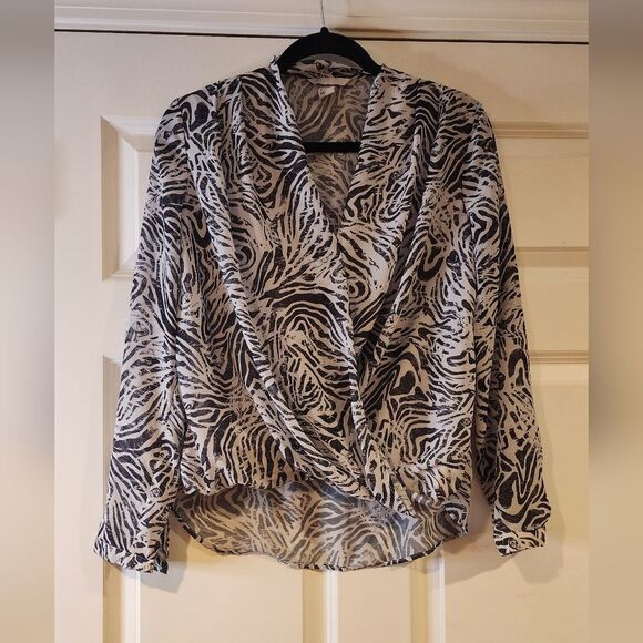 H&M Zebra Print Blouse - Black and White - Picture 1 of 4